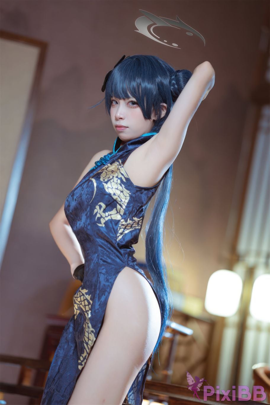 Cosplay Three None Type Blue Archives Longhua Feisaki Cheongsam PixiBB.COM 032