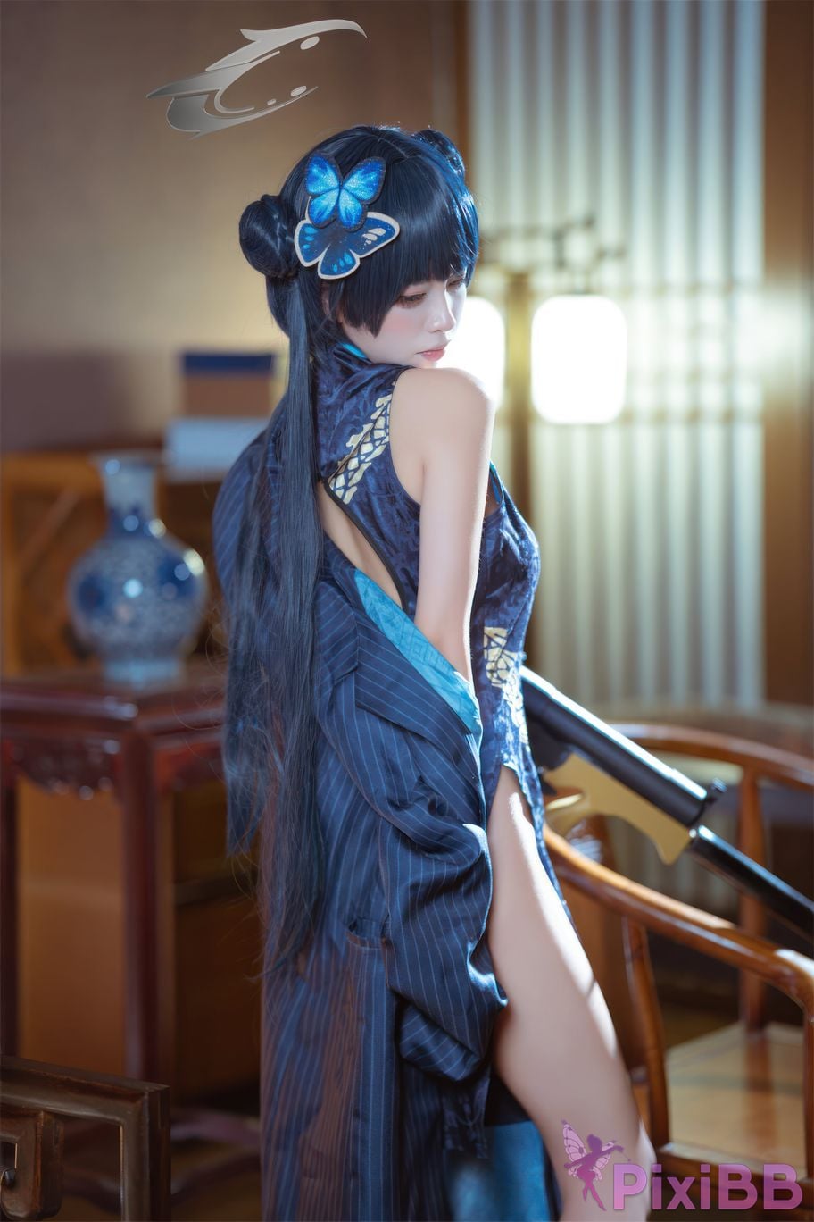 Cosplay Three None Type Blue Archives Longhua Feisaki Cheongsam PixiBB.COM 033