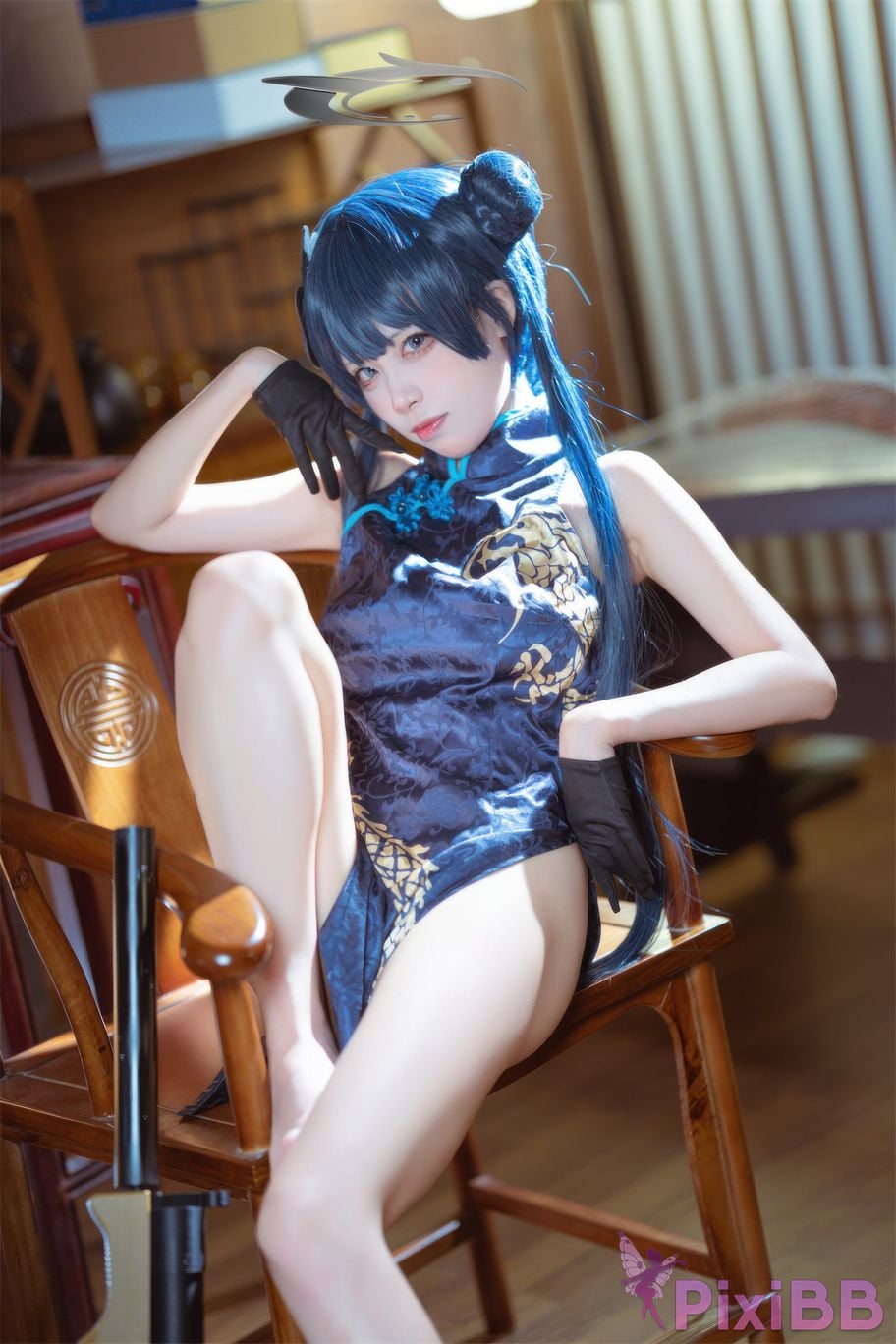 Cosplay Three None Type Blue Archives Longhua Feisaki Cheongsam PixiBB.COM 034