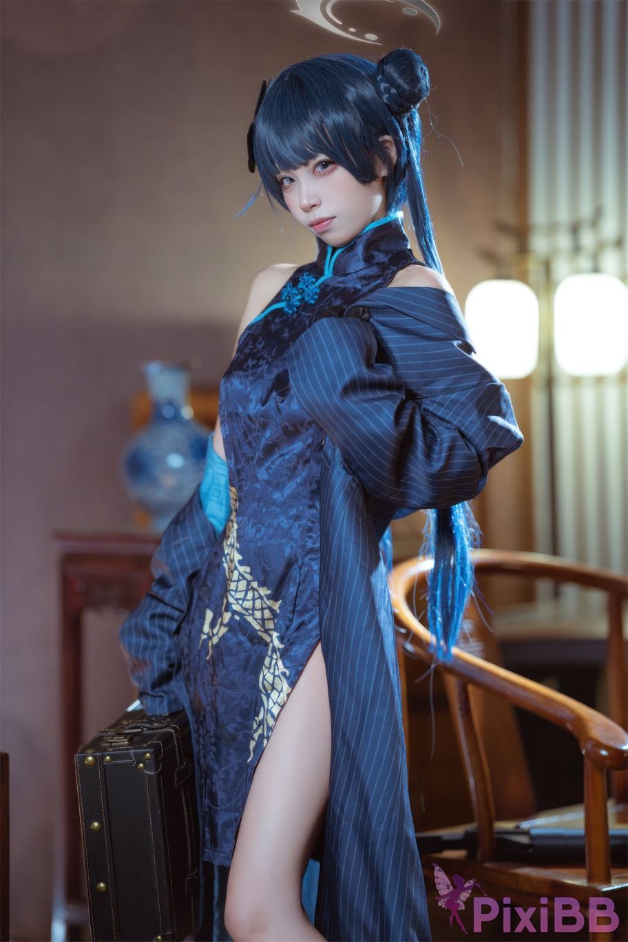Cosplay Three None Type Blue Archives Longhua Feisaki Cheongsam PixiBB.COM 035