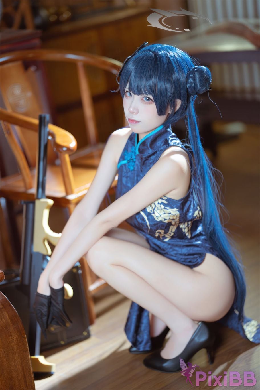 Cosplay Three None Type Blue Archives Longhua Feisaki Cheongsam PixiBB.COM 037