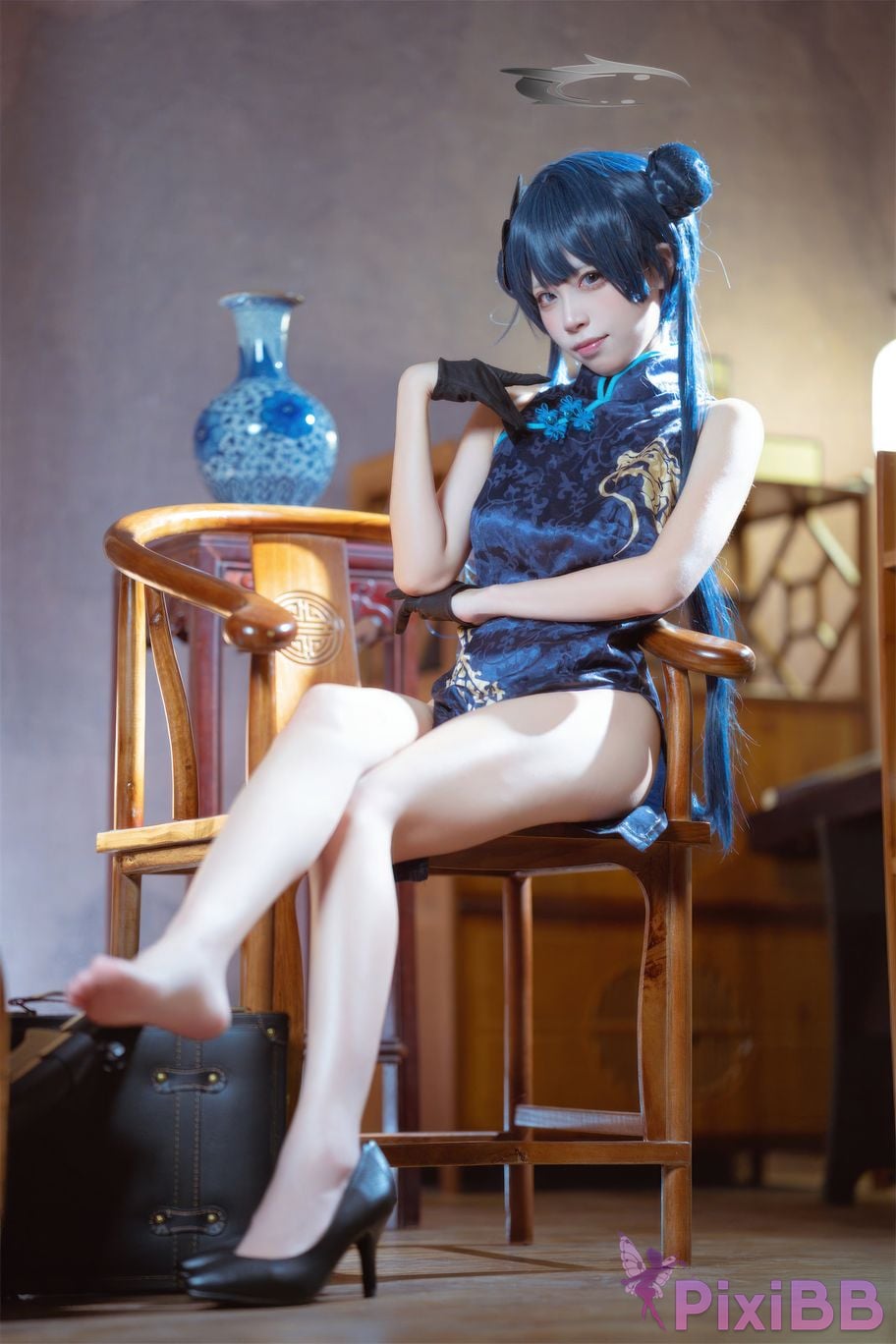 Cosplay Three None Type Blue Archives Longhua Feisaki Cheongsam PixiBB.COM 038