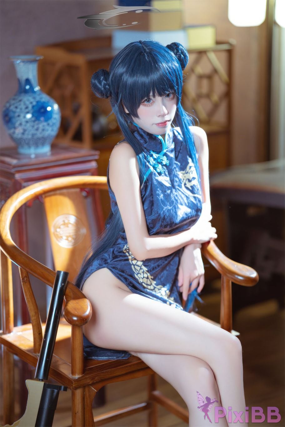 Cosplay Three None Type Blue Archives Longhua Feisaki Cheongsam PixiBB.COM 039