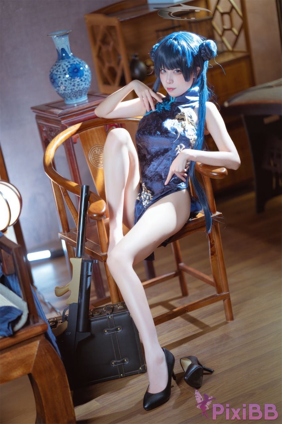 Cosplay Three None Type Blue Archives Longhua Feisaki Cheongsam PixiBB.COM 040