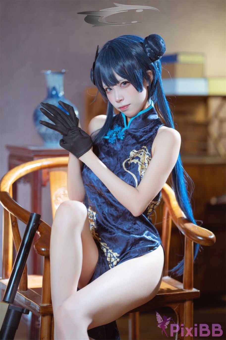 Cosplay Three None Type Blue Archives Longhua Feisaki Cheongsam PixiBB.COM 042