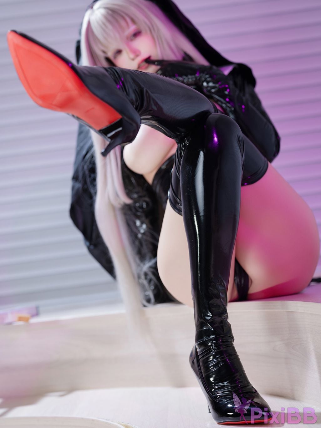 Cosplayer small store chiyo w Patreon subscription Blue Archive Utagumi Sakurako fan nun uniform PixiBB.COM 027
