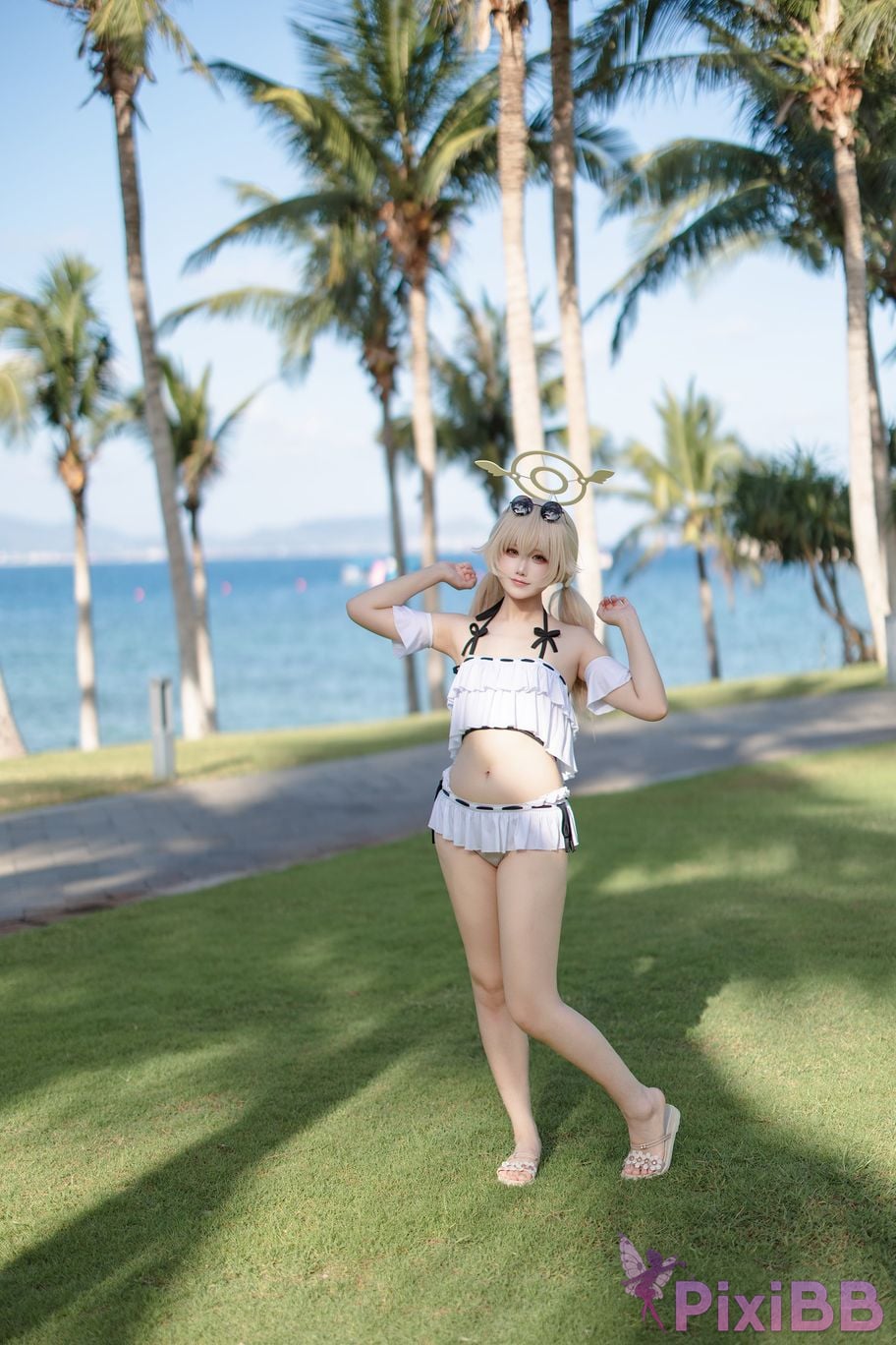 Cosplayer lunananya Blue Archive Ajigu Rifumei Swimwear PixiBB.COM 001
