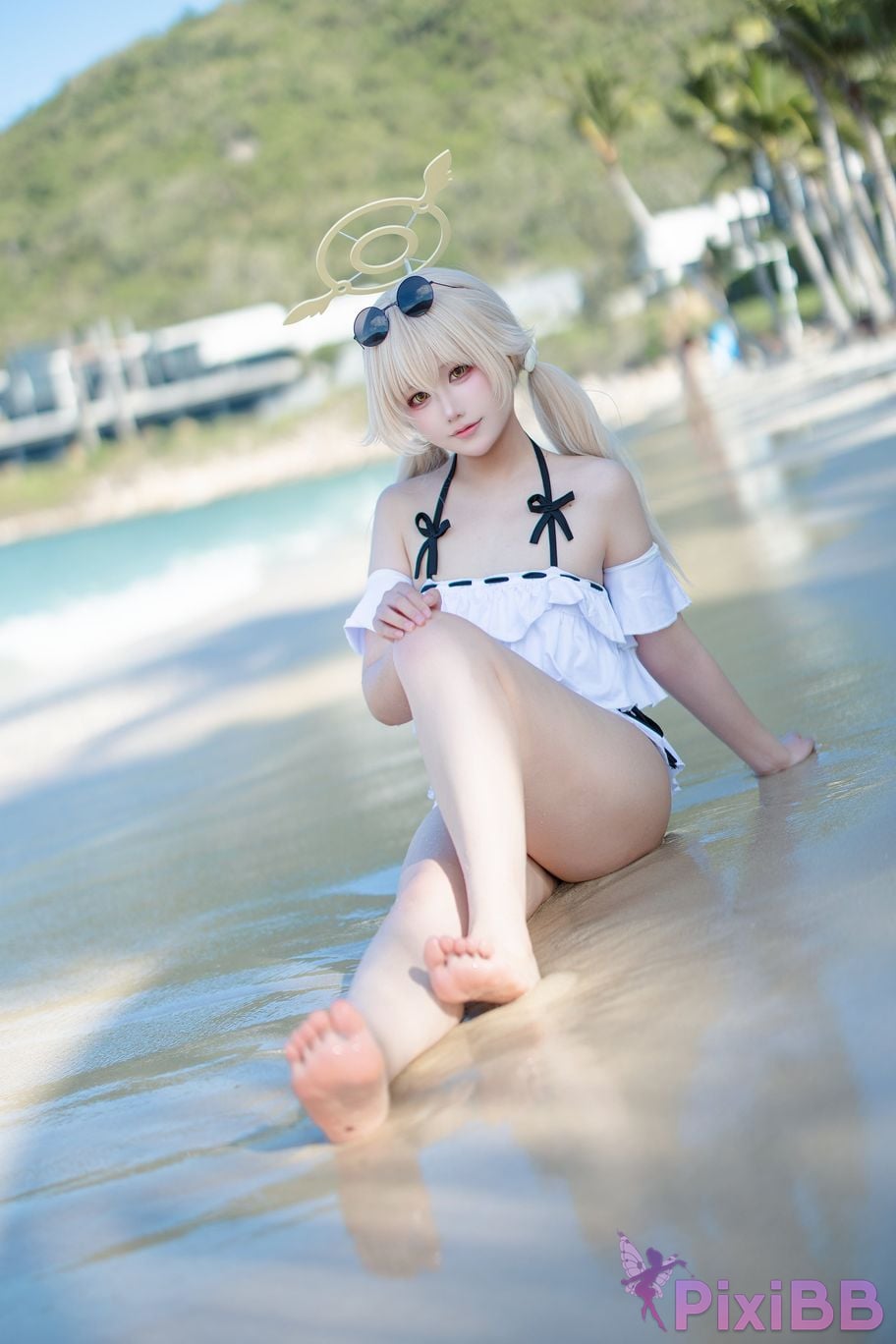 Cosplayer lunananya Blue Archive Ajigu Rifumei Swimwear PixiBB.COM 004