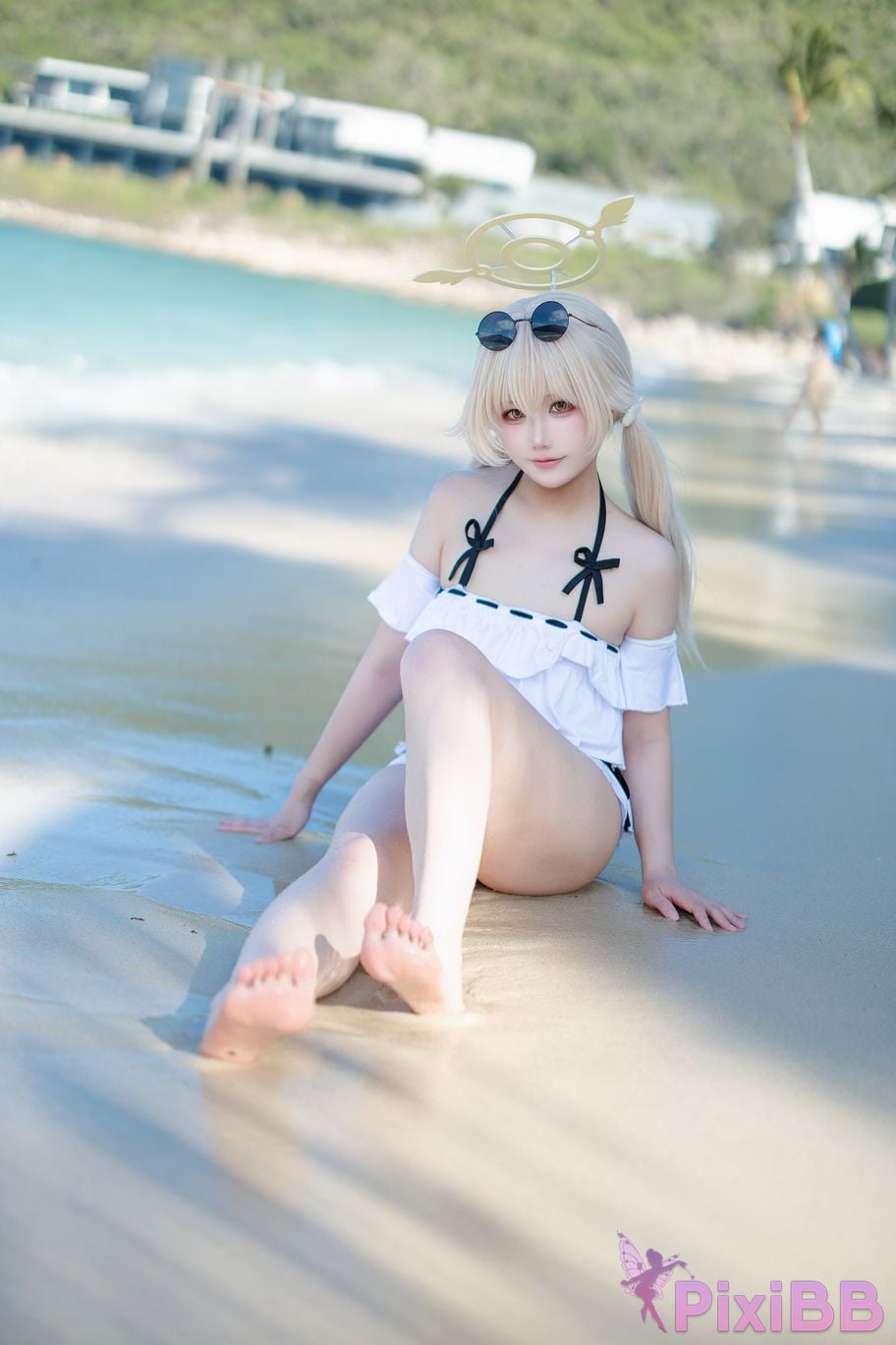 Cosplayer lunananya Blue Archive Ajigu Rifumei Swimwear PixiBB.COM 005