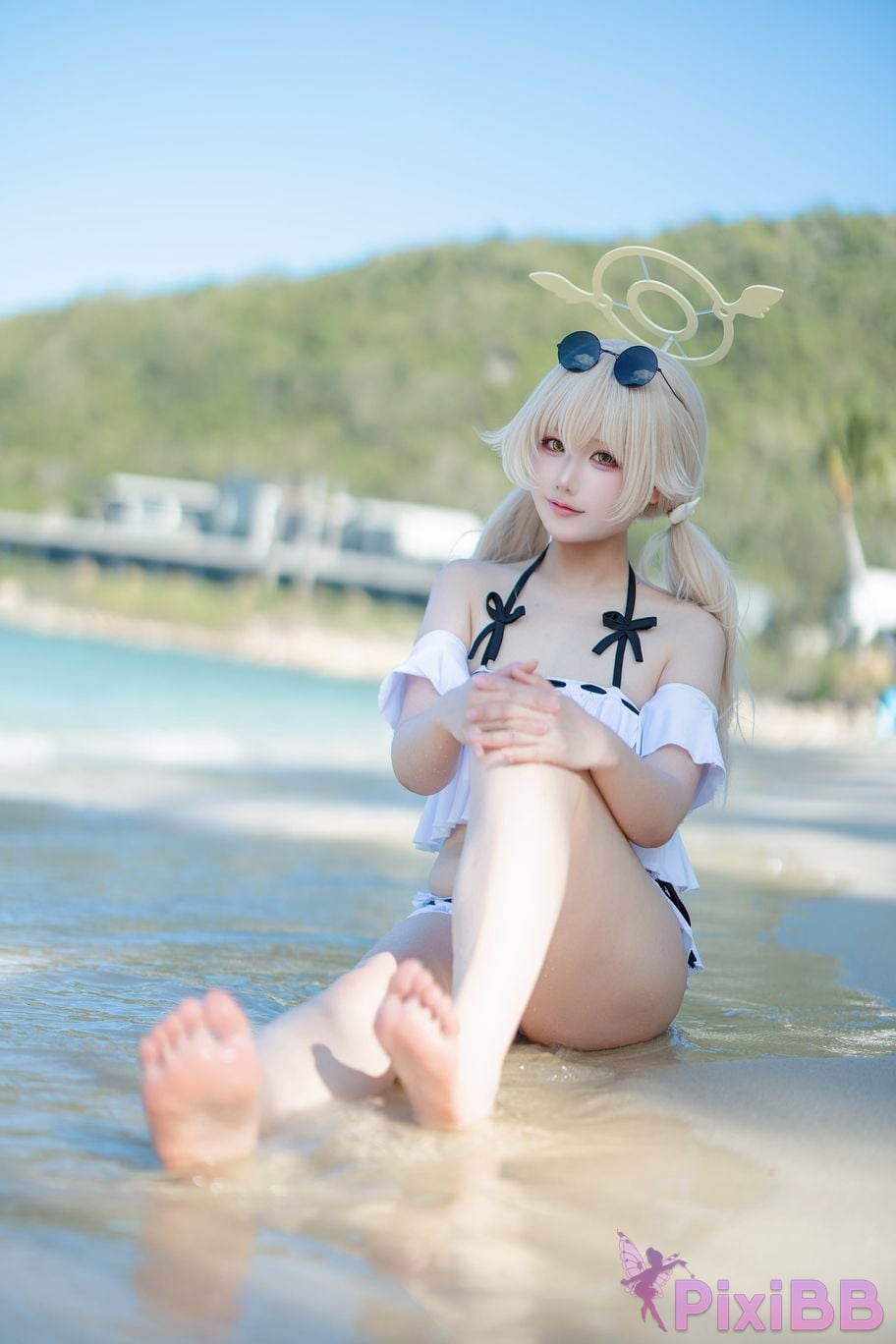 Cosplayer lunananya Blue Archive Ajigu Rifumei Swimwear PixiBB.COM 006