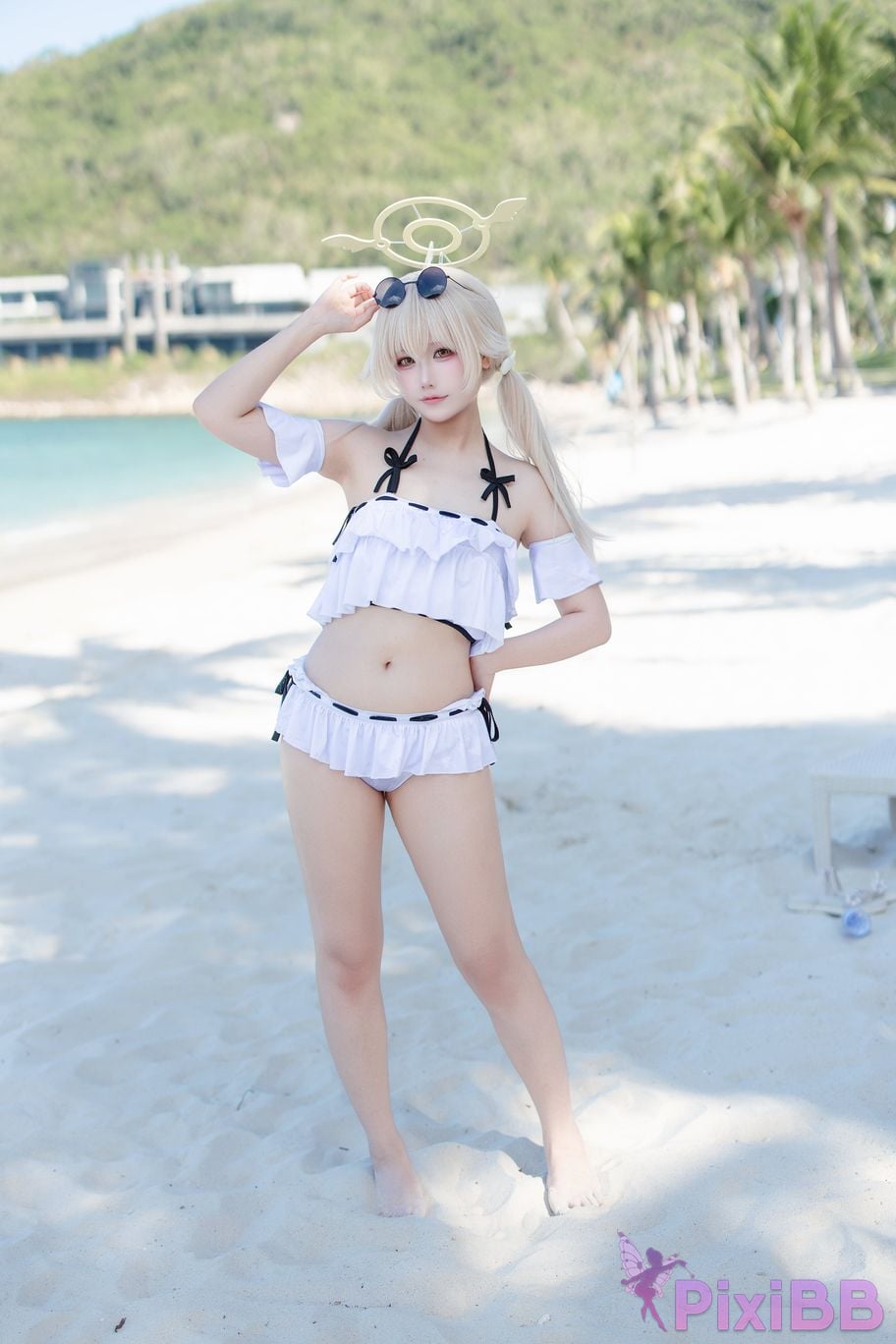 Cosplayer lunananya Blue Archive Ajigu Rifumei Swimwear PixiBB.COM 021