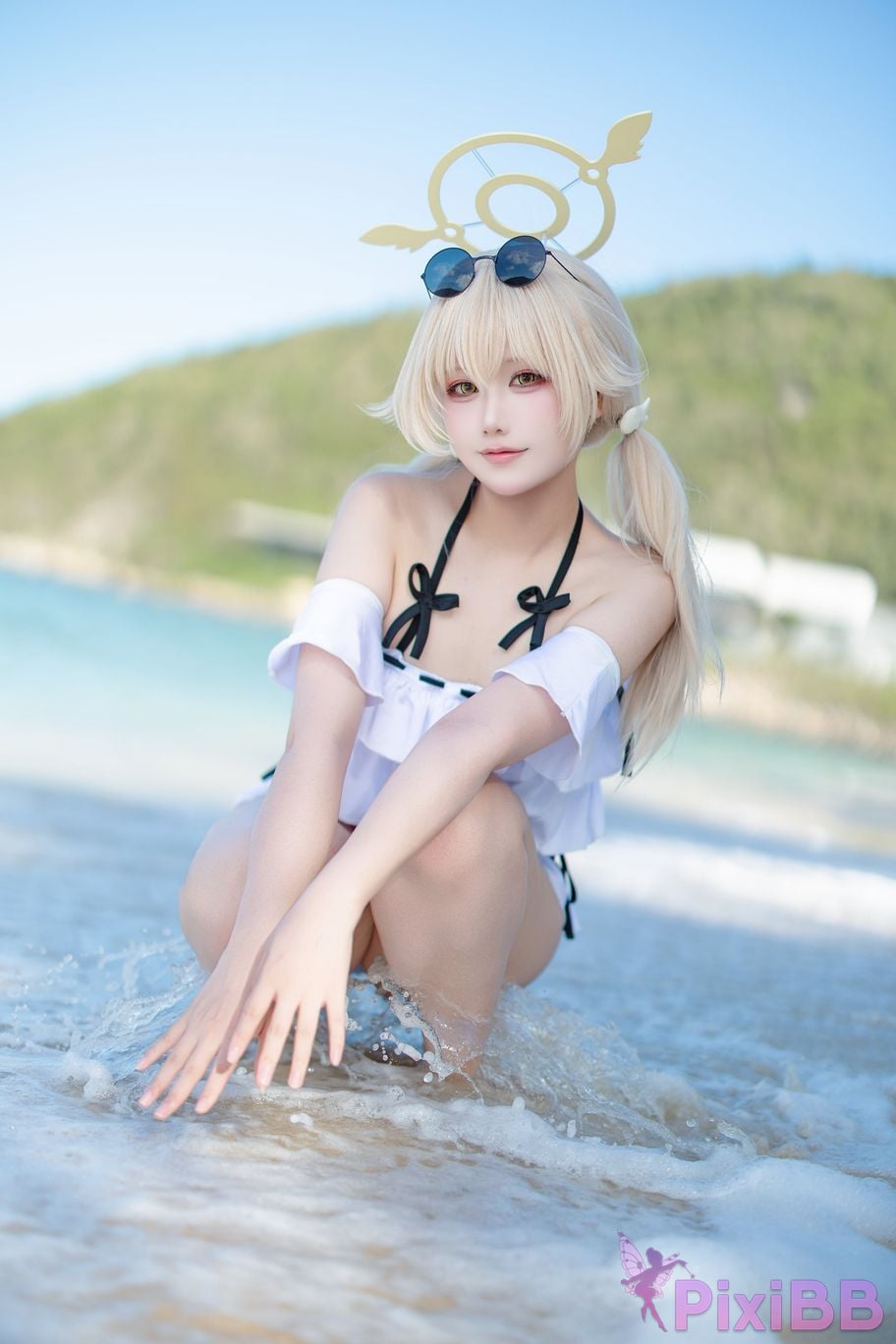 Cosplayer lunananya Blue Archive Ajigu Rifumei Swimwear PixiBB.COM 025
