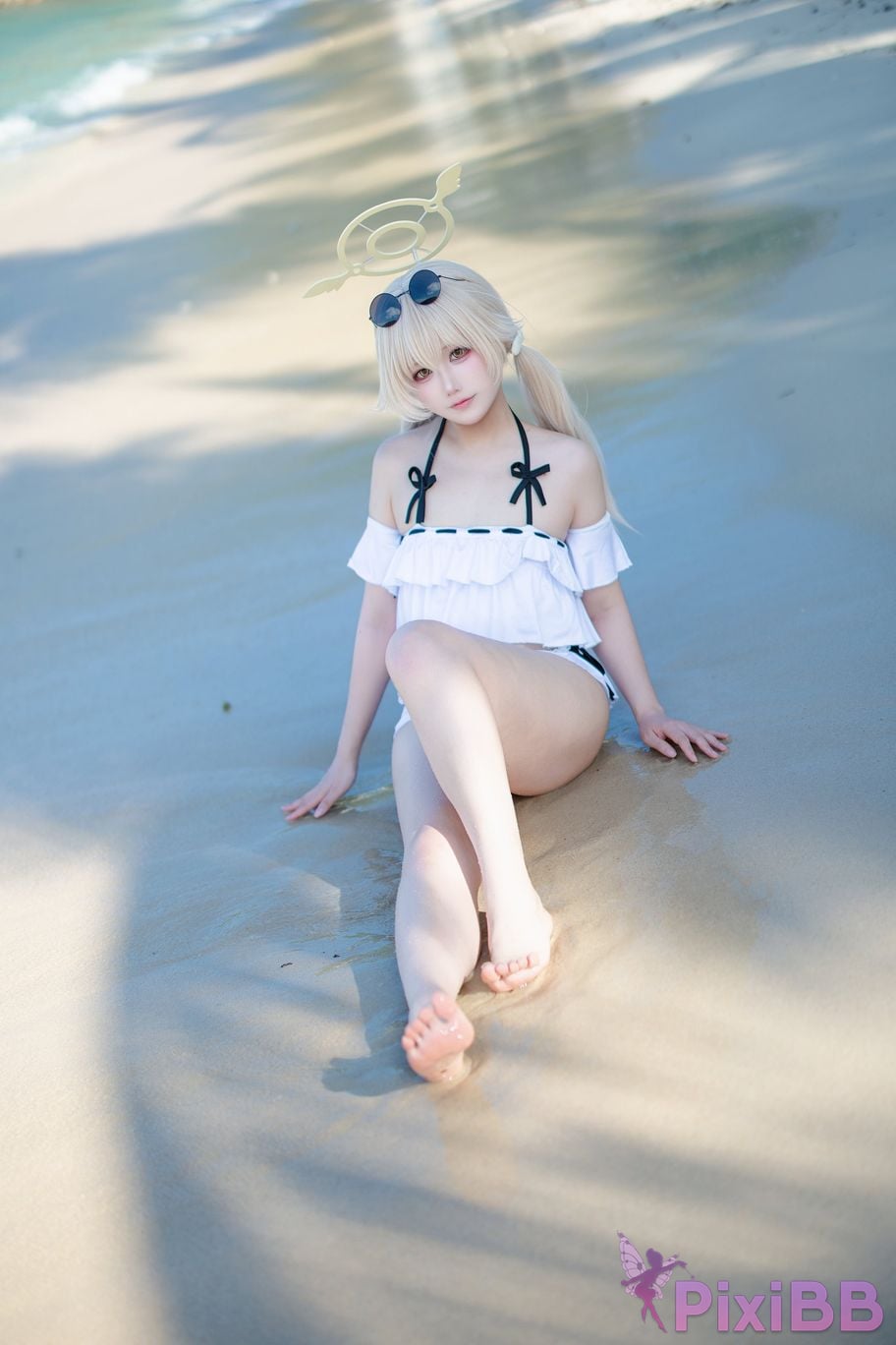 Cosplayer lunananya Blue Archive Ajigu Rifumei Swimwear PixiBB.COM 026